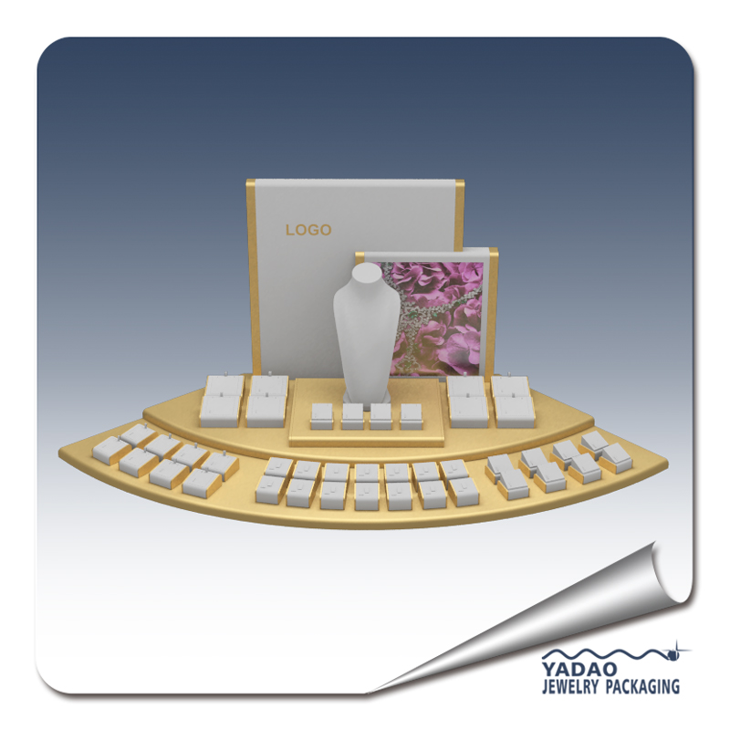 customized fashion handmade beautiful   leather hot sale  jewelry display  set for necklaces pendants rings earrings bracelets and bangles with good quality