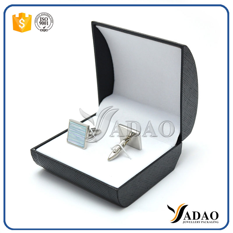 mancuernas de la económica de los negros de la caja plástica de los hombres de embalaje caja de plástico del personalizar