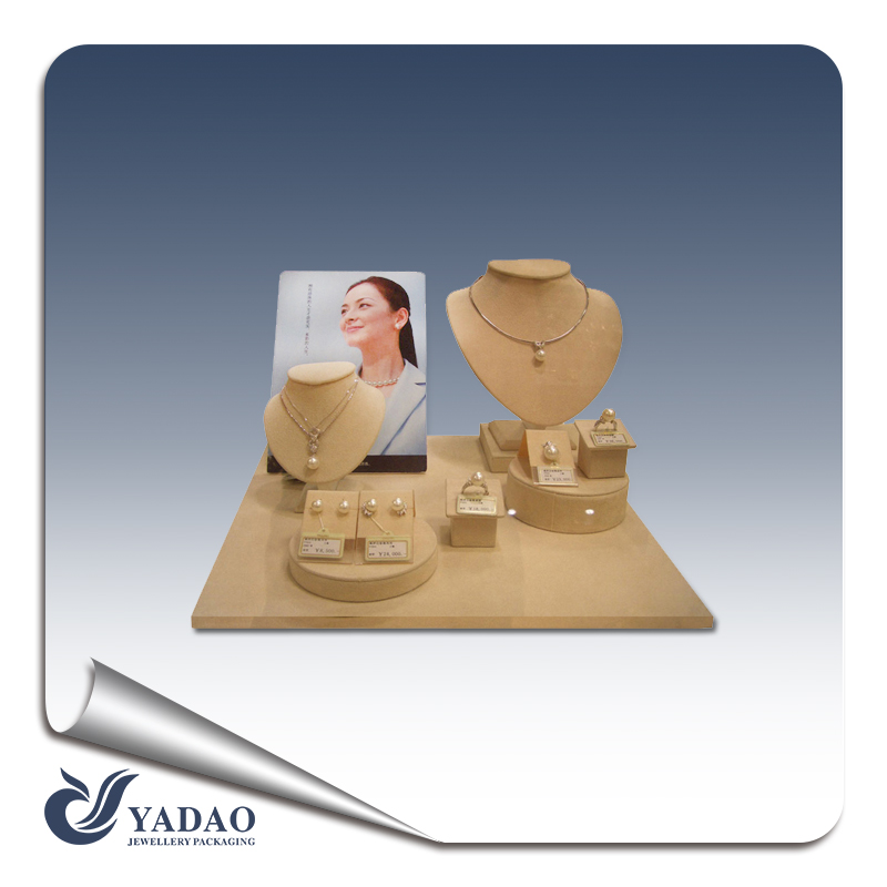 elegant pu leather jewelry display sets for necklaces,bracelets,rings,earrings,pendants