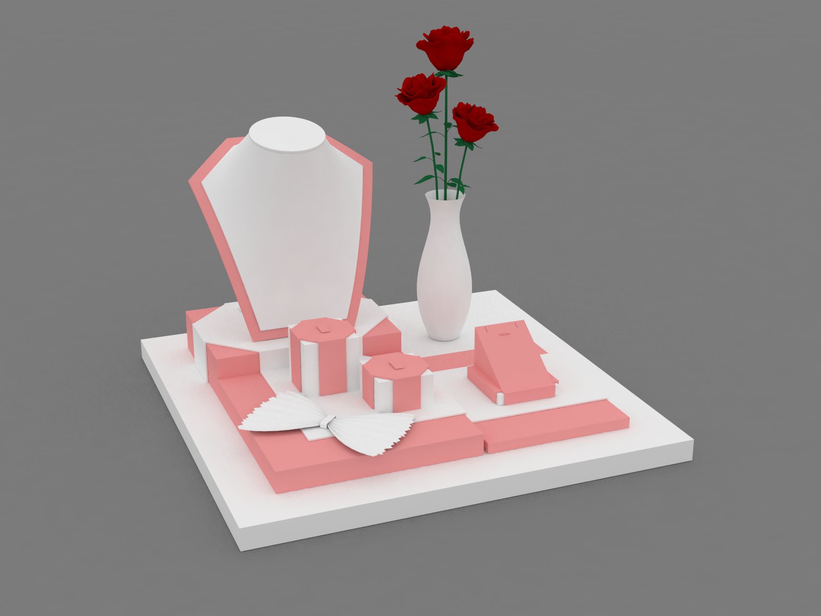 factory price good quality PU leather  jewelry display props for whole sets used for jewellery counter and window display and exhibitor with sample and logo available