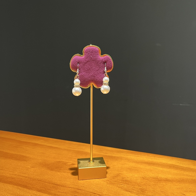 golden metal earring stand jewelry display earring props earring display holder