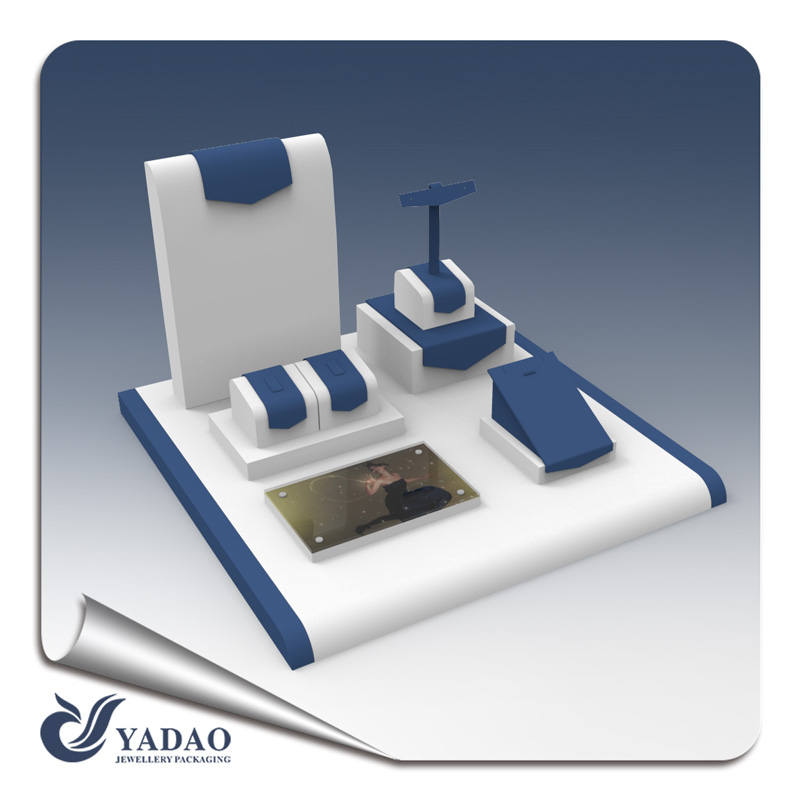 high end quality customize window jewelry display showcase jewelry display set with elegant color combination