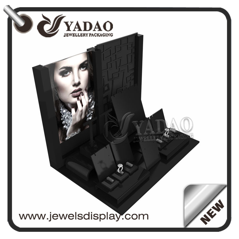 high quality acrylic jewelry display counter window jewelry display set customize