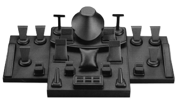 hot sale shenzhen custom  jewelry display set Fancy luxury glossy painted wooden shop showcase jewelry display set