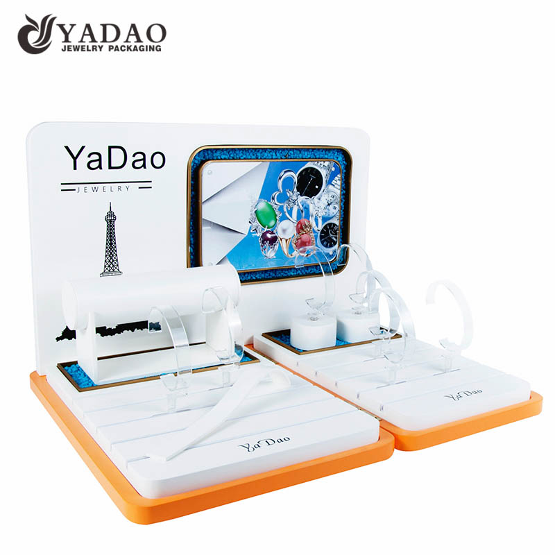 lacquer painting window jewelry display set customize watch display stands watch counter display