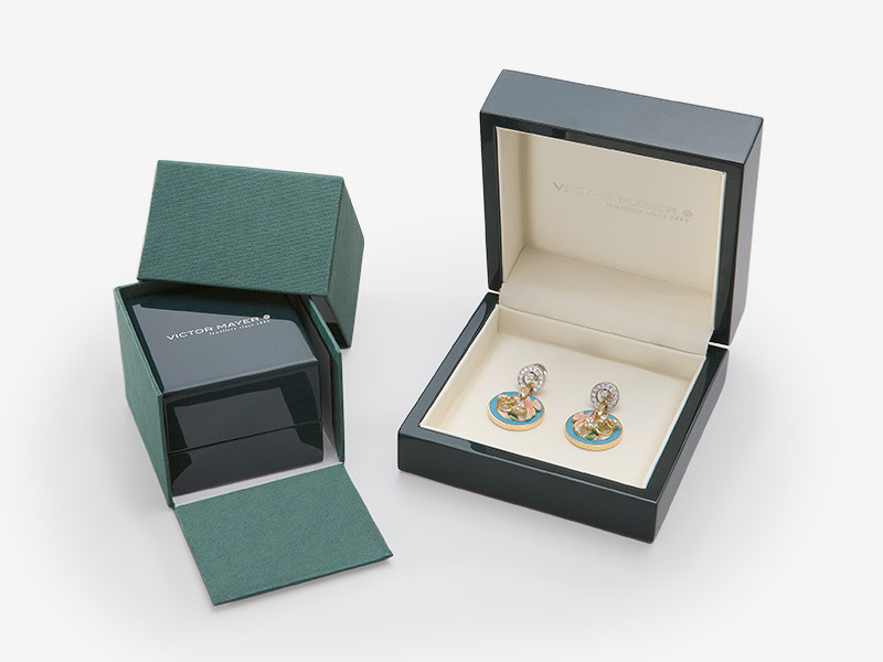 laccata di pittura in legno di gioielli imballaggi scatola anello per cuffink box