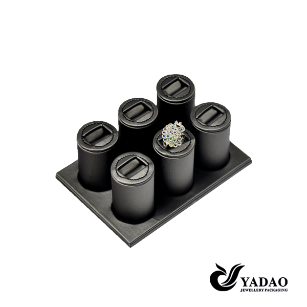 new design custom handmade pu leather cover jewelry display stand ring display ring stand