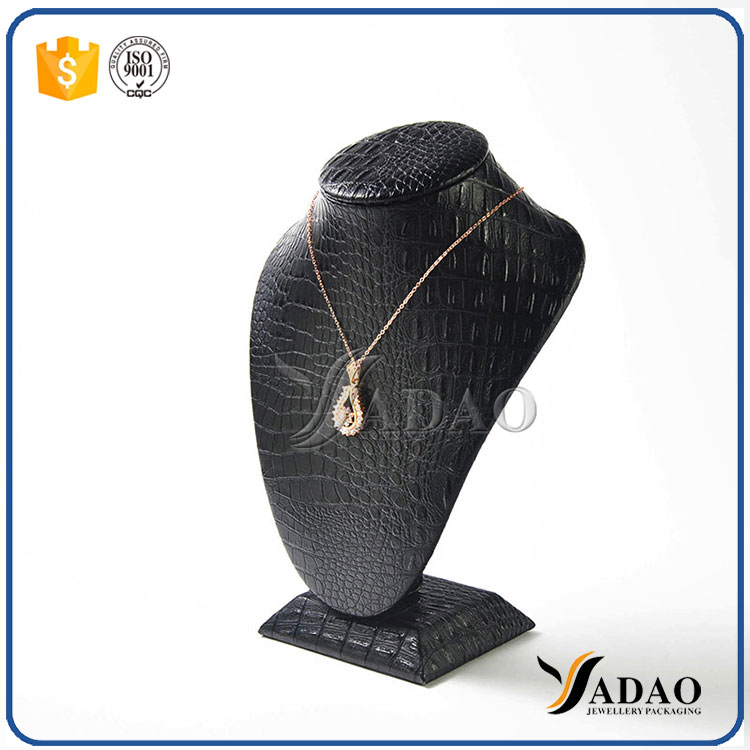 normal custom MOQ wholesale special texture pu leatherette mdf necklace bust for necklace/pendant
