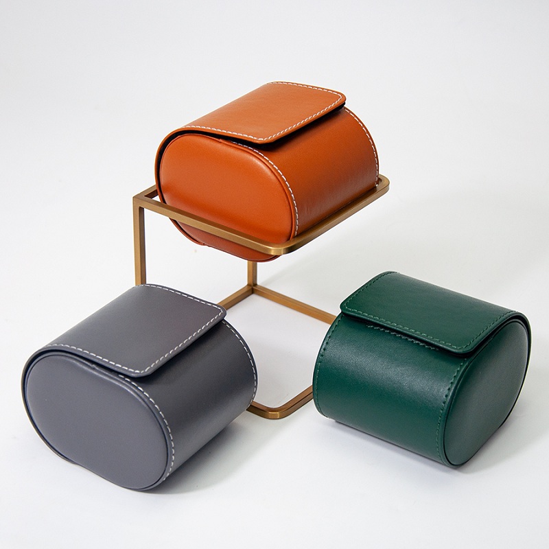 pu leather watch case watch packaging box case cushion insert button watch box 