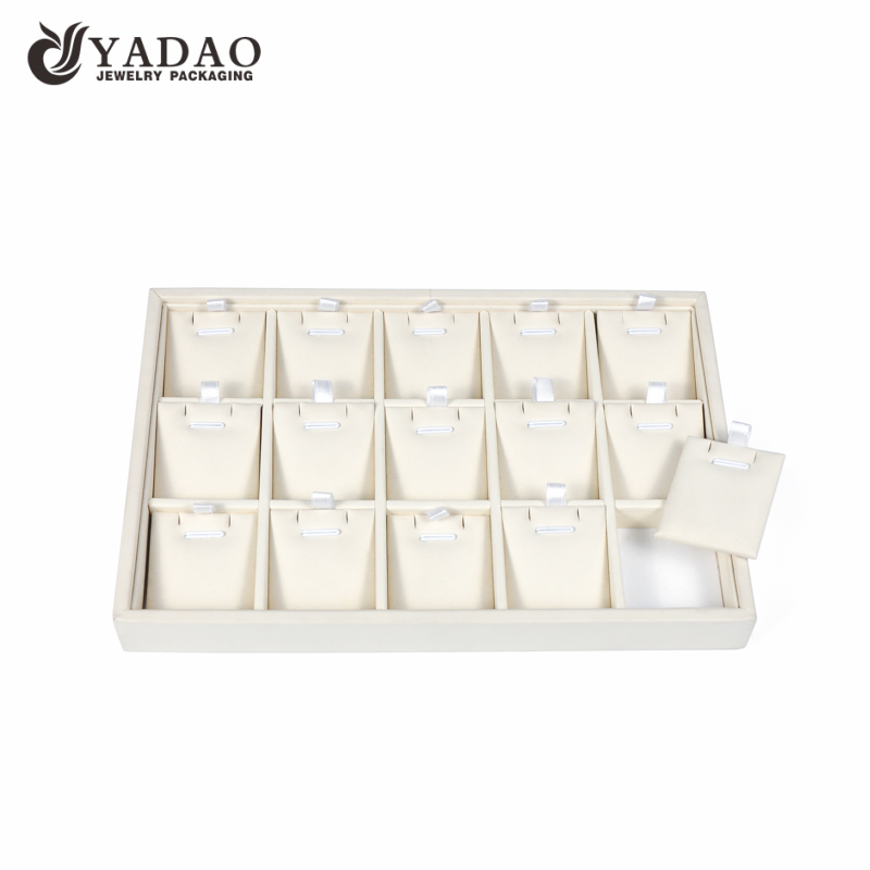 stackable wooden jewelry display tray pendant/earring display tray counter display case