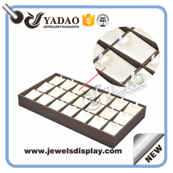 empilable en bois plateau de bijoux plateau de présentation pendentif couvercle pu finition