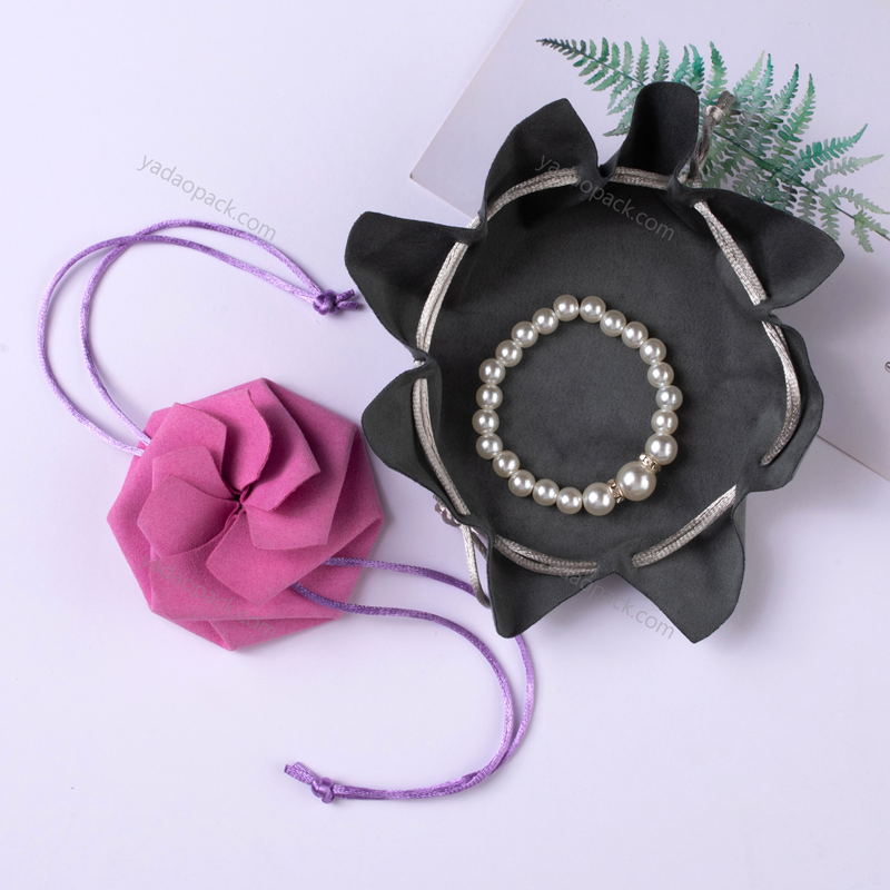 уникальный дизайн сумка в форме цветка Рождественский подарочный пакет для ювелирных изделий сумка для упаковки подарков из микрофибры сумка на шнурке