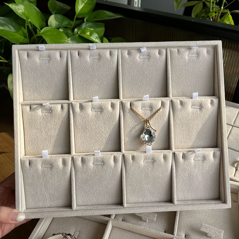 velvet jewelry display tray stackable earring/pendant display tray movable pendant display pad