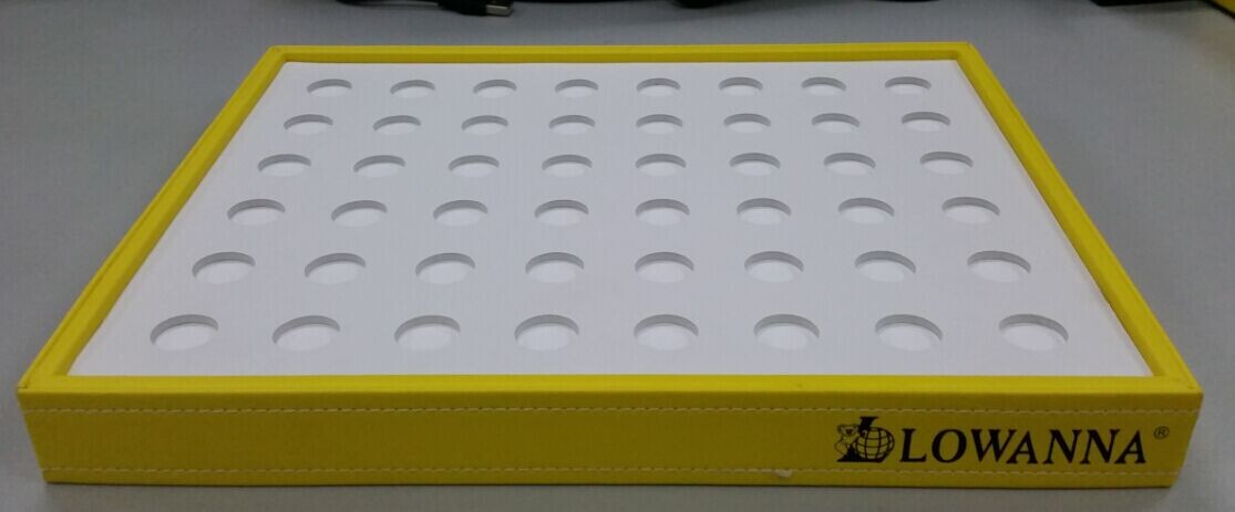 Оптовые логотип высокие лимонно-желтый ПУ бисер держатель ювелирные украшения для прилавка и витрины окно шарики отображения лотков