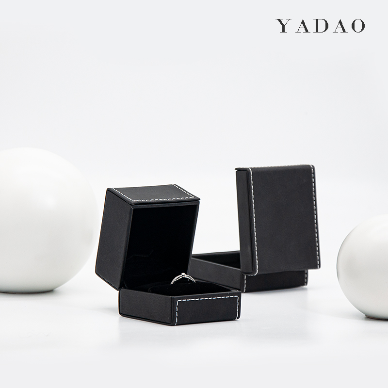 wholesales pu leather jewelry box set jewelry packaging box stitching finish leather box