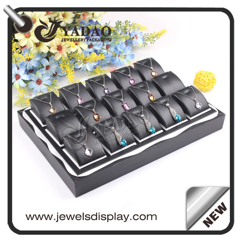 Maravilloso hermoso adorable prefecto satisfecho al por mayor personalizado mdf + pu cuero papel colgante / anillo / brazalete / pulsera bandejas de exhibición