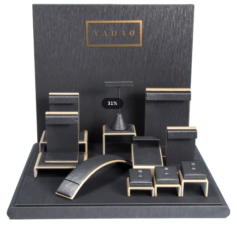yadao pu leather microfiber velvet jewerly display set 