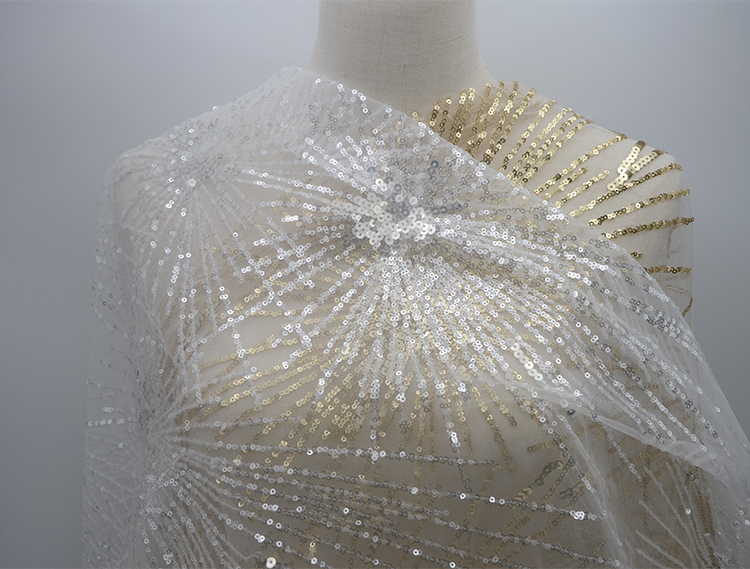 Блесток Тюль Ткань Серебро Золотой Для Свадебного Платья, Вечерние Платья