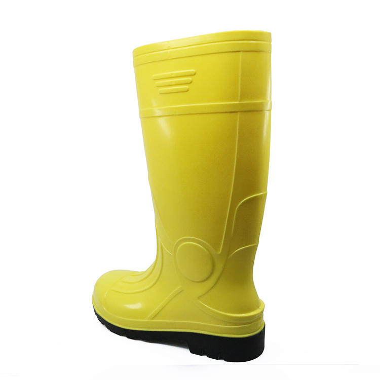 107-1 gelbe ölsäurebeständige Glitter-PVC-Sicherheitsregenstiefel