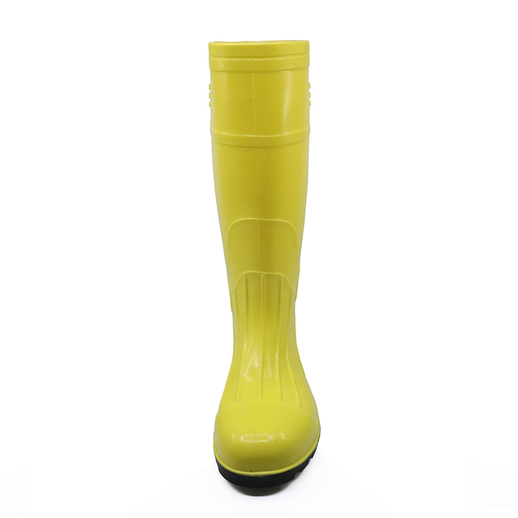 107-1 gelbe ölsäurebeständige Glitter-PVC-Sicherheitsregenstiefel