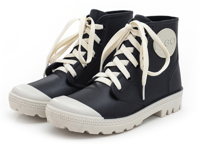 2017 fashion style lace up women ankle rain boots