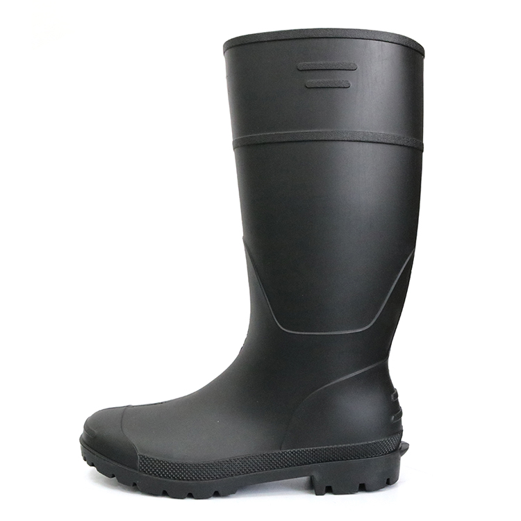 A8BB Black non safety oil chemical resistant plastic pvc work rain boot