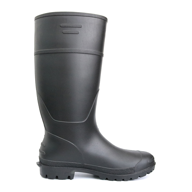 A8BB Black non safety oil chemical resistant plastic pvc work rain boot