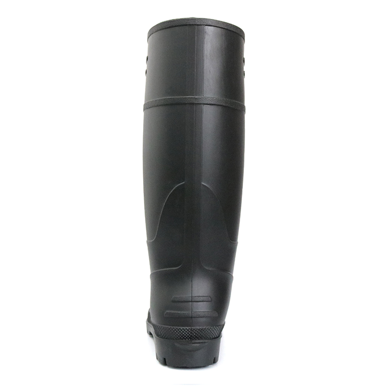 A8BB Black non safety oil chemical resistant plastic pvc work rain boot