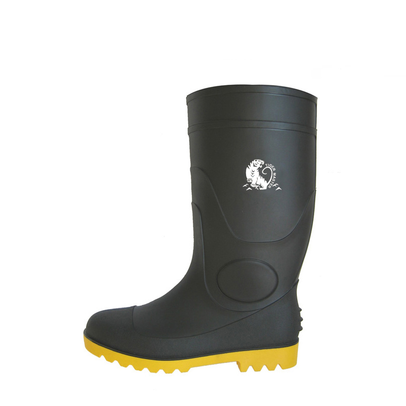 BYS china CE approved steel toe cap pvc safety rain boots