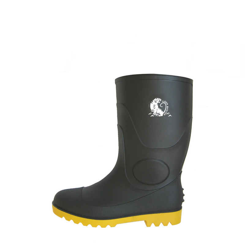BYS china CE approved steel toe cap pvc safety rain boots
