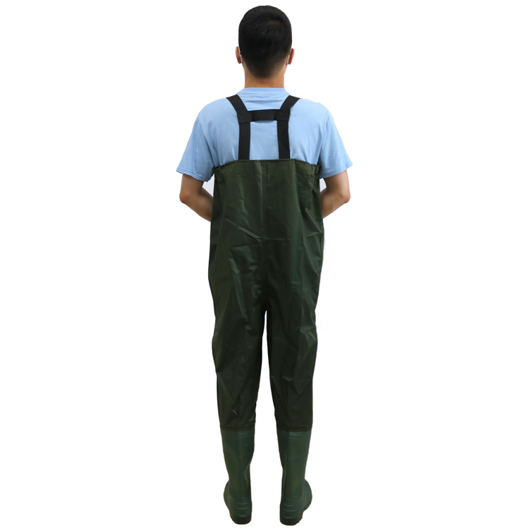 CW001 Aangepast Logo Anti Slip Waterdichte polyester visserswaden met PVC -laarzen