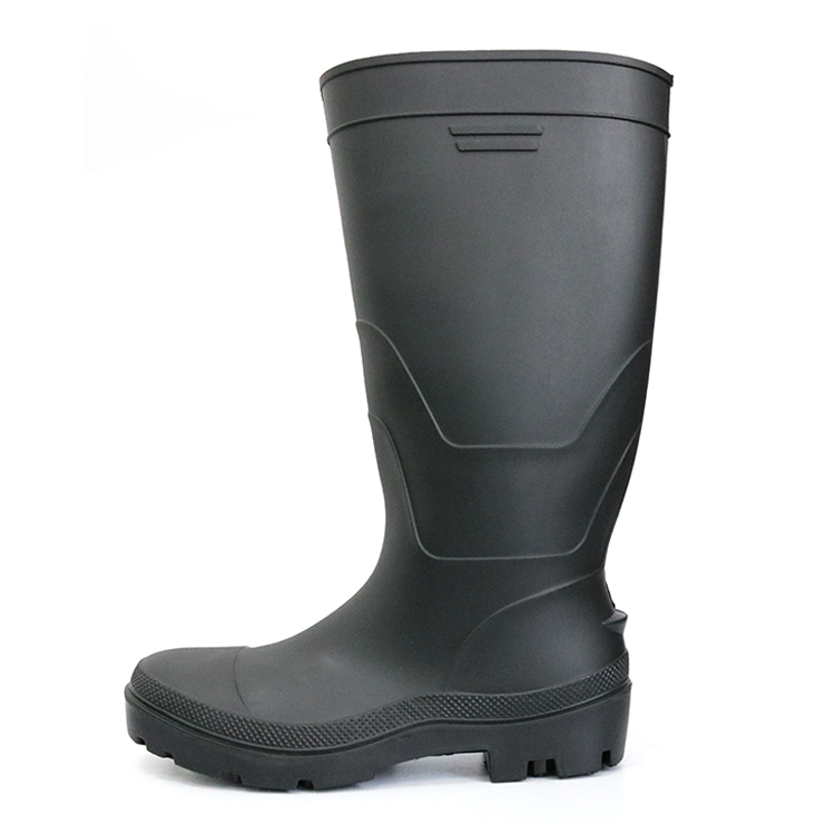 Bota de seguridad de pvc ligera de pvc de acero mate negro F35BB