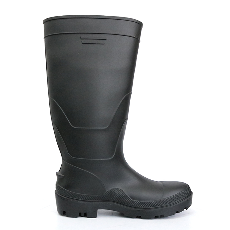 Bota de seguridad de pvc ligera de pvc de acero mate negro F35BB