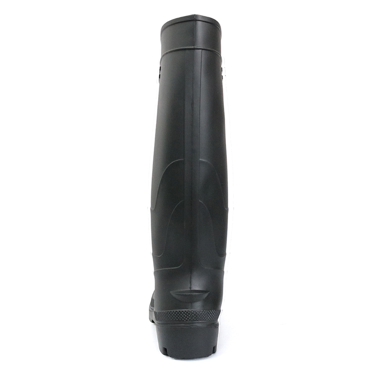 Bota de seguridad de pvc ligera de pvc de acero mate negro F35BB