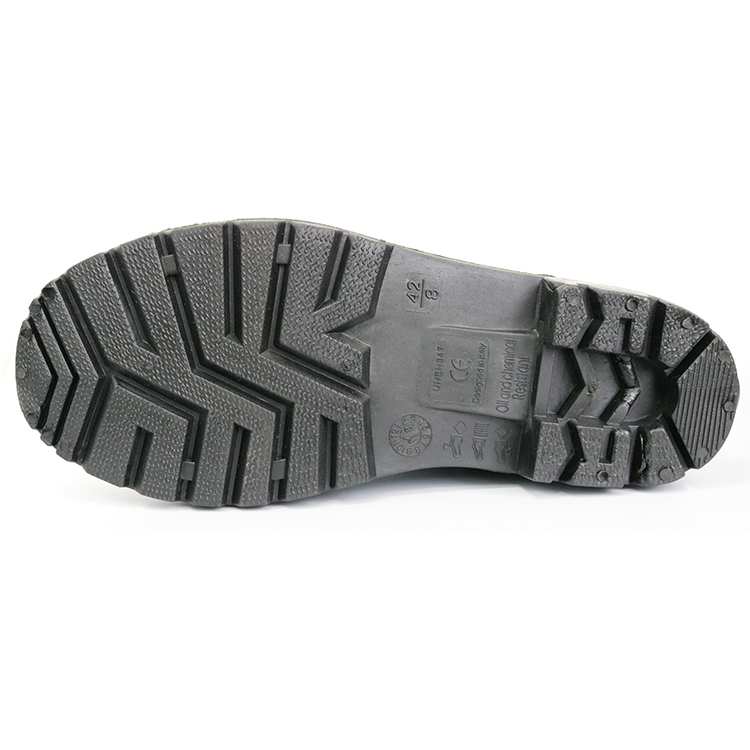 Bota de seguridad de pvc ligera de pvc de acero mate negro F35BB