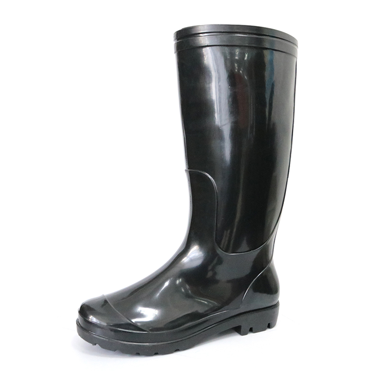 SQ-BB Barato negro pvc glitter lluvia botas de goma para el trabajo