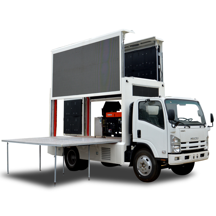 ISUZU BRAND Double screen with P8 screen model mobile led truck