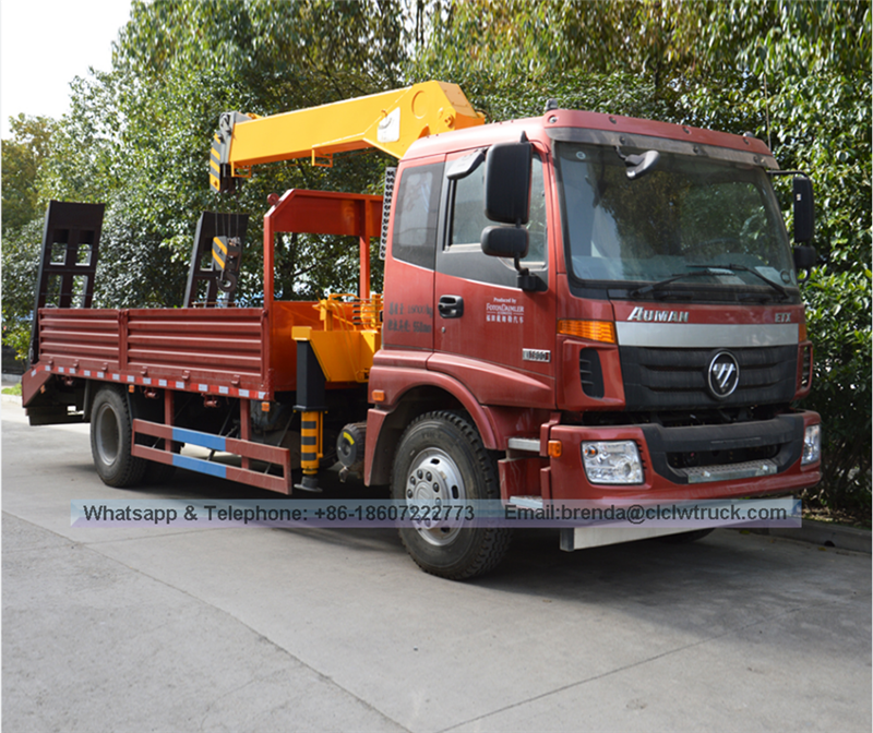 6300 кг Фотон AUMAN 4 х 2 бортовой грузовик с краном