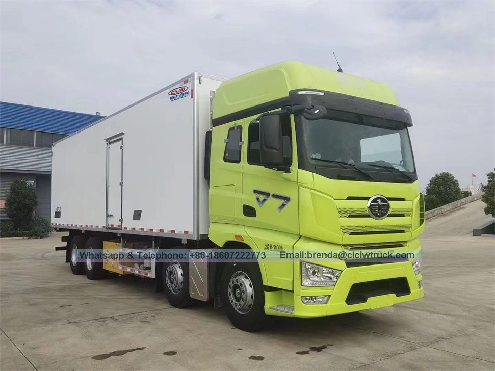 9.6 meters FAW Jiefang J7 automatic transmission refrigerated truck Direct selling cargo van food refrigerated truck Reefer Freezer Cold Box Truck
