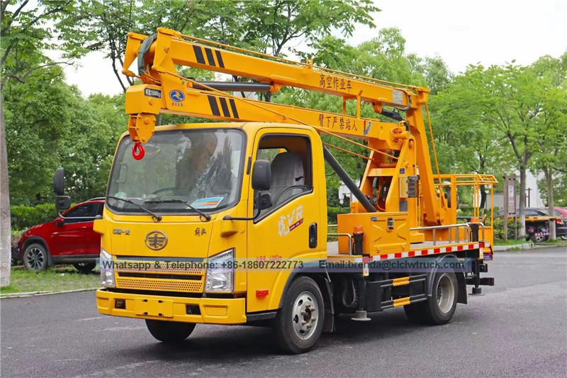 Ang tagagawa ng Tsina na Faw Aerial Platform Truck, 13 metro ang mataas na trak na nagtatrabaho