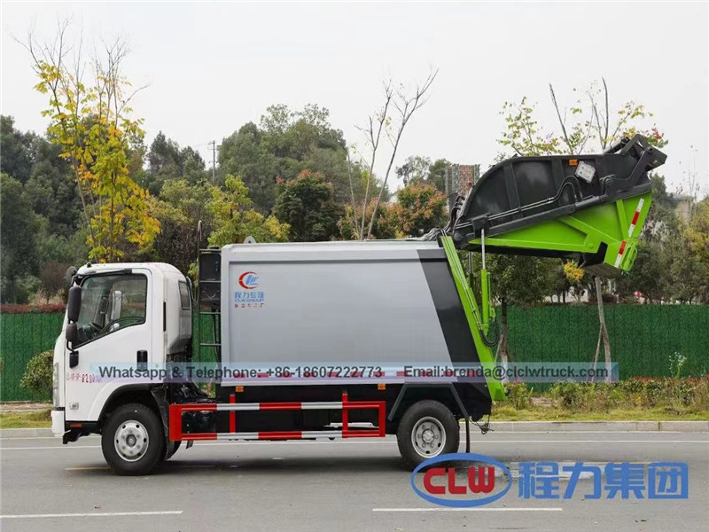 ISUZU 5-8M3 شاحنة القمامة ضغط ، مورد شاحنة القمامة الصينية