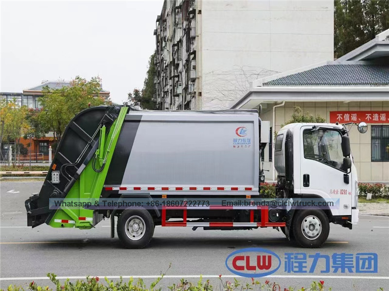 ISUZU 5-8M3 شاحنة القمامة ضغط ، مورد شاحنة القمامة الصينية