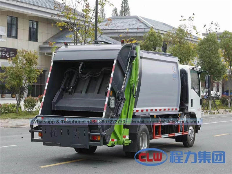 ISUZU 5-8M3 شاحنة القمامة ضغط ، مورد شاحنة القمامة الصينية