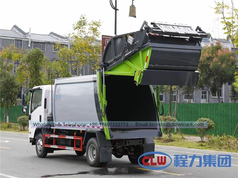 ISUZU 5-8M3 شاحنة القمامة ضغط ، مورد شاحنة القمامة الصينية