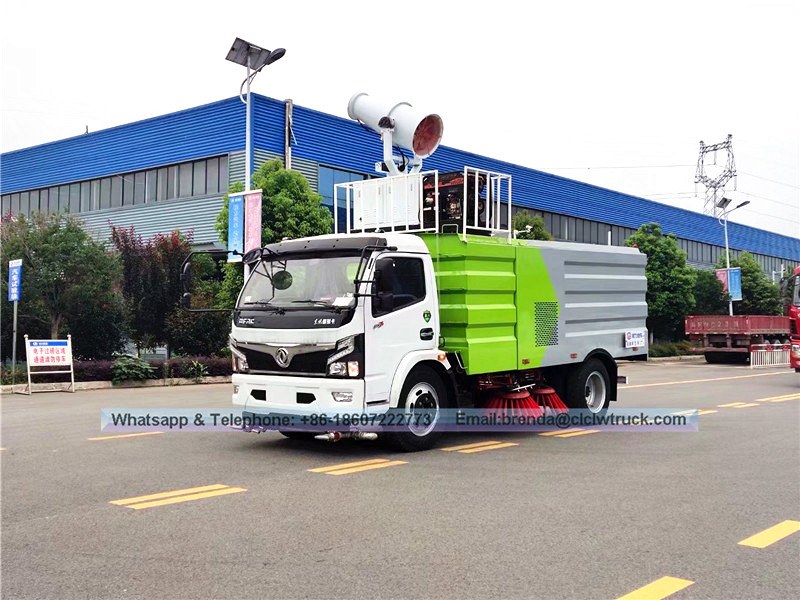 DFAC 4x2 small road sweeper truck with more function for sale