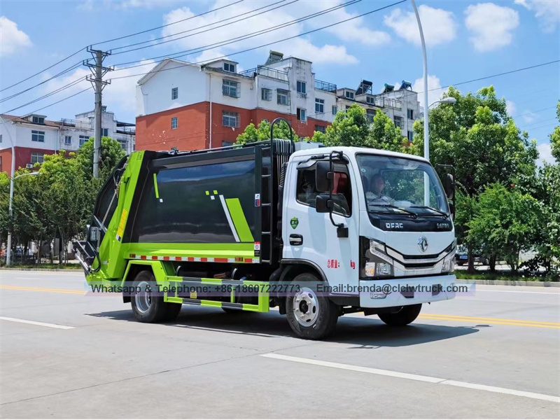 DongFeng mini rear loader garbage trucks refuse compactor garbage disposal truck hydraulic garbage compactor truck-DFAC Duolika 5CMB compressed garbage truck
