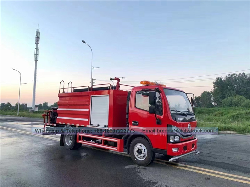 Dongfeng 4000liter Water Tank Fire Truck, 4x2 4CBM Fire Truck Tagagawa ng Tsina