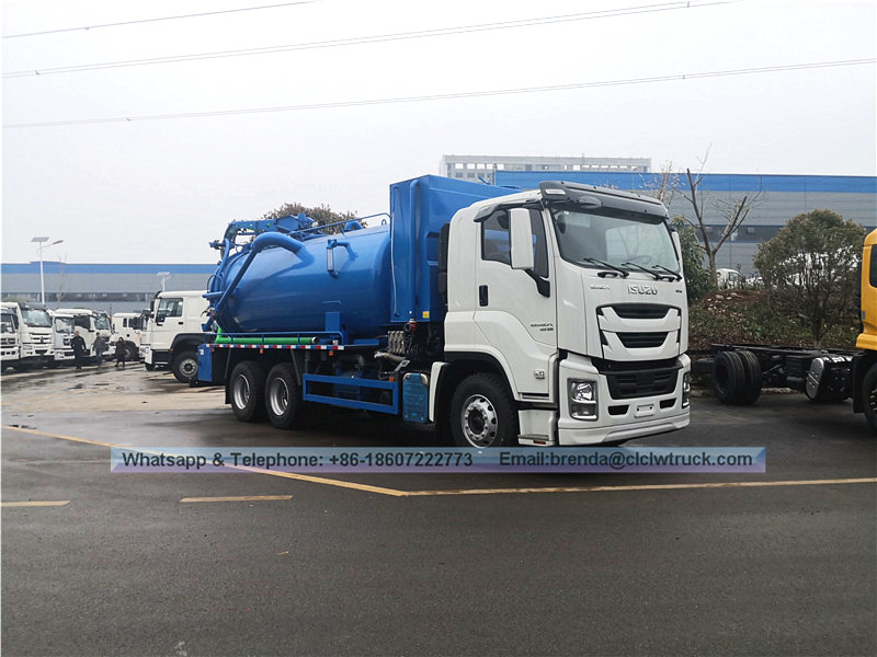ISuzu 6X4 Насос высокого давления 20000L 20-тонная всасывающая машина для очистки канализации-18-тонная всасывающая машина высокого давления для очистки канализации