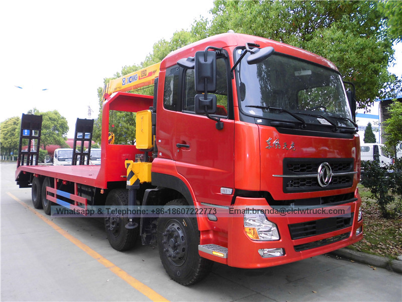 Dongfeng Kinland 8*4 Flatbed Truck Mounted Crane, 10-12 tan Flatbed Truck Crane China Manufacturer