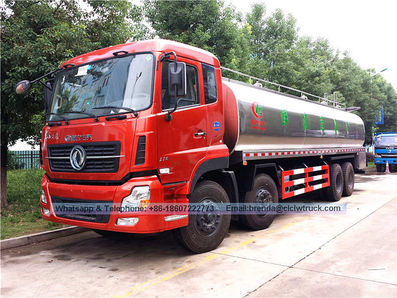 Dongfeng kinland 8x4 25CBM fresh milk transport trucks